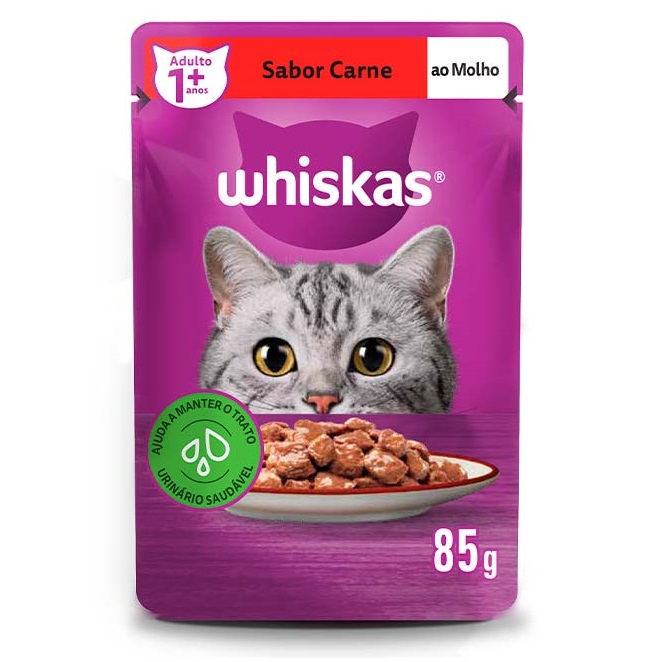 Ração Úmida Whiskas Sachê - Carne ao Molho - 85g